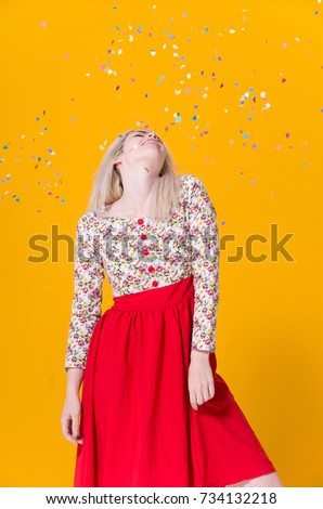 Girl  with confetti