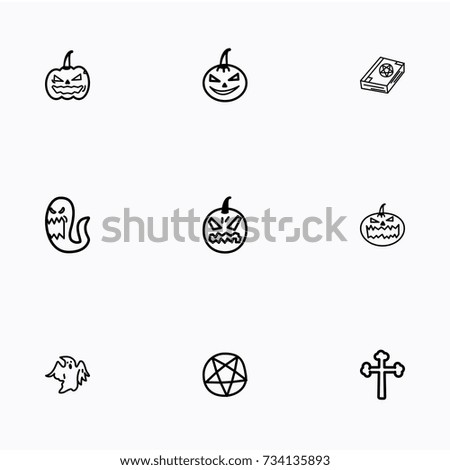 Set of halloween icons vector