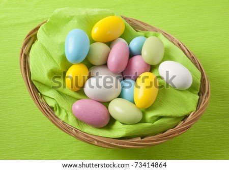 Easter, basket with almonds