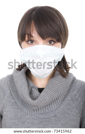 young adult woman with medic mask