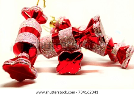 Christmas candy decoration isolated on white background