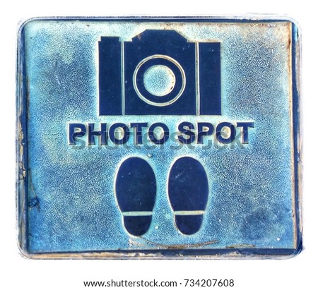  Photo spot logo, Symbol of best spot to take picture, place to stand for taking the best self-portrait