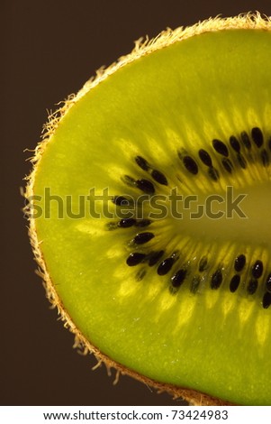 slice of kiwi, photographed in close-up