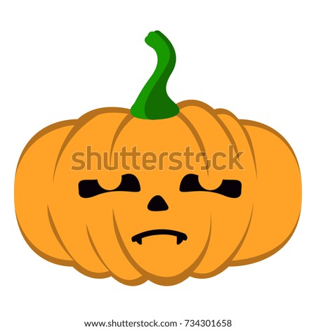 Isolated halloween jack-o-lantern on a white background, Vector illustration