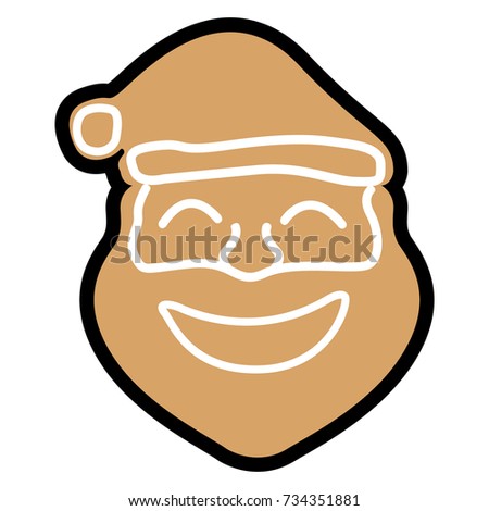 Isolated christmas gingerbread on a white background, Vector illustration
