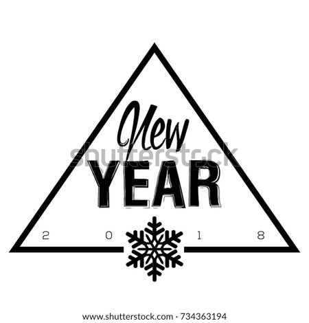 Happy new year poster with a snowflake, Vector illustration