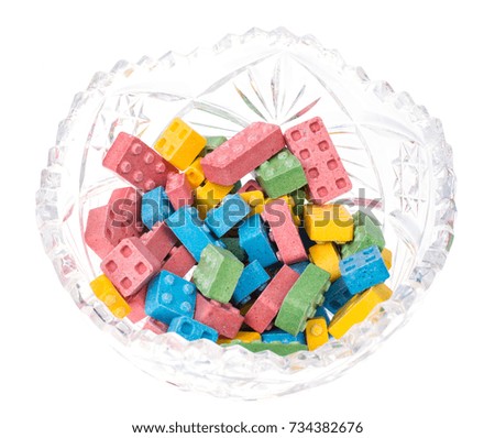 Sweet chewing colored baby sweets. Studio Photo