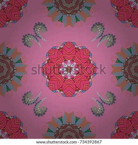Seamless spring pattern with pink, blue and neutral Flowers, pink, blue and neutral, little pink, blue and neutral flowers. Vector illustration. Watercolor style.