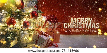 Christmas tree with decoration and lighting