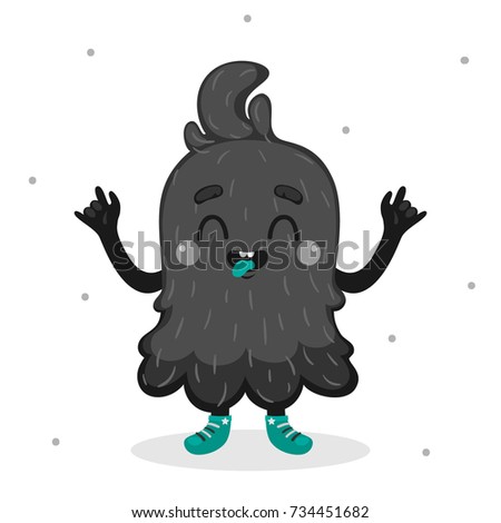 Cartoon monster, cool boy, isolated in background, children's illustration for Halloween or birthday, design, vector.