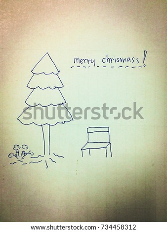 Christmas tree drawing by hand