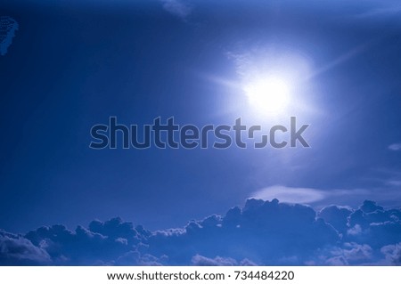 sun above the blue sky