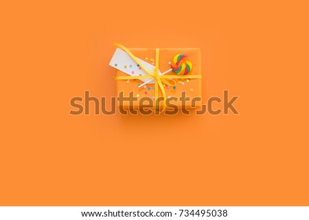 Bright decor for a birthday, party, festival or carnival. Orange background.