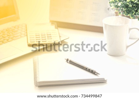 Desk accessories,Selective and soft focus