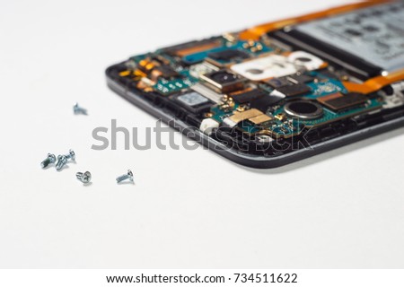 Concept of fixing smartphone mobile phone repairing