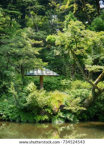 Beautiful garden in Kenroku-en of Japan