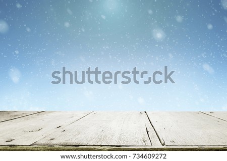 Wooden table for present product. Wooden desk or wooden floor on bokeh background. Empty wooden desk to present and show product