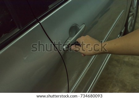 Abstract pic , Uses the key unlock door car 