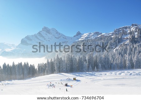 Braunwald, Switzerland Royalty-Free Stock Photo #734696704