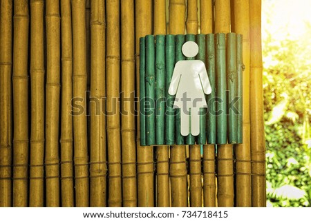 Lady toilet sign in public washroom toilet