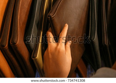 Shopping leather bag handmade 