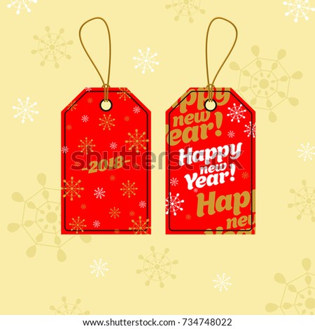 Tags for Christmas and New Year Tags vector set and labels for the New Year season. Vector illustration 