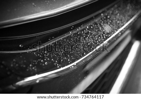 blurred abstract background of water drops on metallic surface