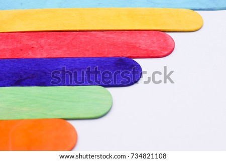 Colorful Ice Cream Stick Over White Background