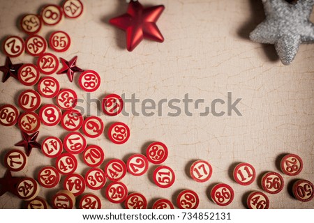 christmas bingo numbers in flat style