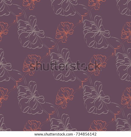Seamless pattern with hand drawn bow-tie. Detailed sketch of holiday symbol. Useful for background, fabric or paper.