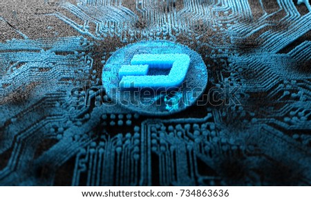 Crypto-currency, Mobile banking, 3D rendering