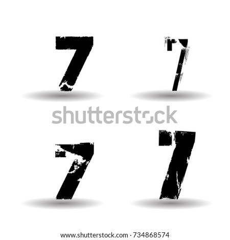 Grunge Numbers Design Collection. Dirty Textured fonts. Vector.