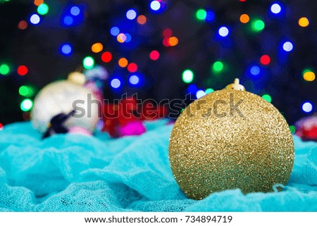 Christmas background with balls and garland