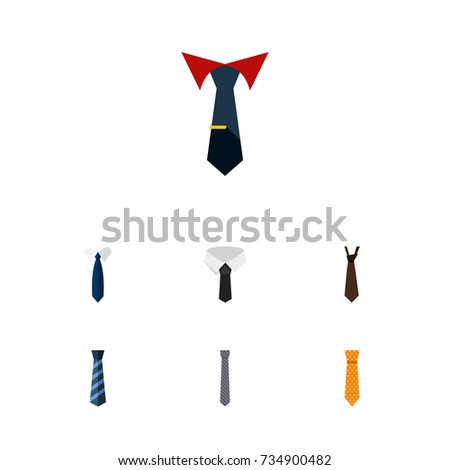 Flat Icon Clothing Set Of Clothing, Tailoring, Tie And Other Vector Objects. Also Includes Fashion, Necktie, Cravat Elements. Royalty-Free Stock Photo #734900482