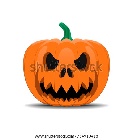 Halloween pumpkin with scary face