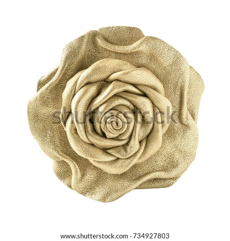 Leather brooch in the form of a rose