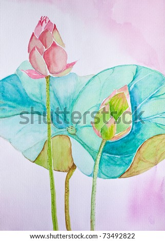 abstract water color - lotus