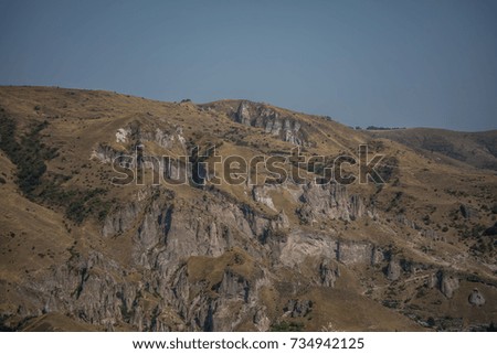 The mountain range around the city of Goris