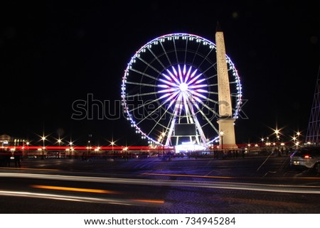 Parisian Big wheel by night in Concord place