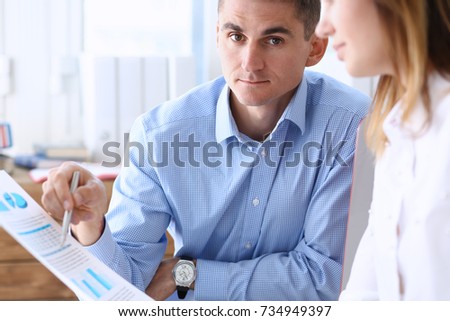 Group of people deliberate on problem with paper infographics hold in hand closeup. White collar check money papers stock exchange market earnings list partnership agreement discussion concept