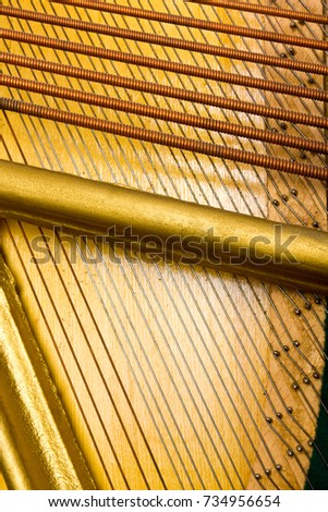 Internal arrangement of pianos, Theme of musical instruments. Background