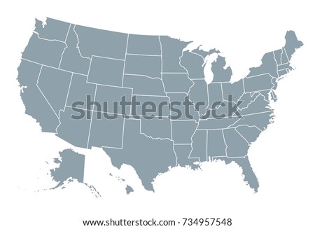 United States of America map Royalty-Free Stock Photo #734957548
