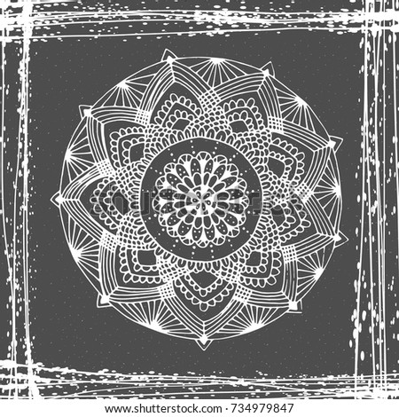 Indian mandala  in doodle style for business and creative design. Made by trace from personal hand drawn sketch. 