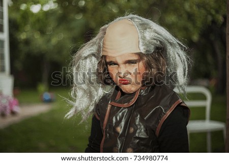 Child wearing terrific halloween pirate costume
