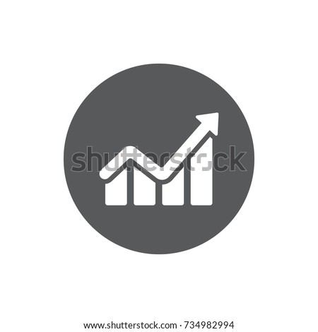 Info graphic. Chart icon. Growing graph symbol. vector illustration on white background. 