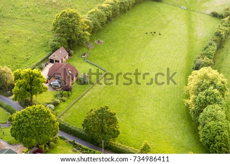 Aerial view of Buckinghamshire Landscape - United Kingdom - Hot air balloon aerial photography