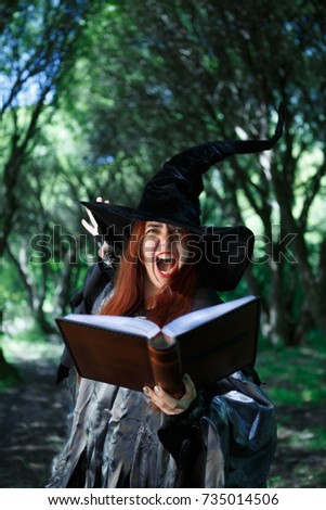 Image of young screaming witch