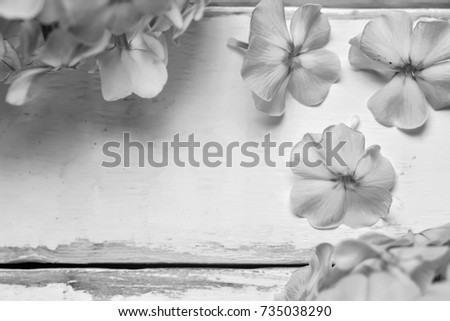 Flowers on a wooden table