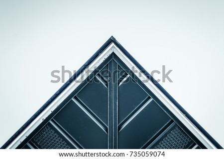 Abstract triangle angled corner of building structure. Abstract color and design. Architectural  detail and design. Isolated architecture detail. Abstract architecture detail Minimal design and art.