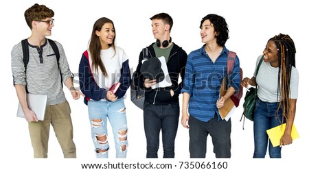 Group of Diverse High School Students Studio Portrait Royalty-Free Stock Photo #735066160